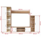 vidaXL Zidna TV komoda s LED svjetlima boja Sonoma hrastovine i bijela | shoptok.hr