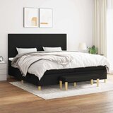  Box spring postelja z vzmetnico črn 200x200 cm blago, (20761239) Cene