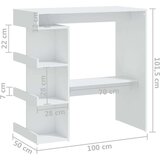 vidaXL Barska miza s policami bela 100x50x101,5 cm iverna plošča | Shoptok.si