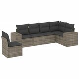  The Living Store Vrtna sedežna garnitura 6-delna z blazinami siv poli ratan - Vrtna Sedežna Garniture, (21450991) | Shoptok.si