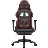  Gaming stol z oporo za noge črno in vinsko rdeče umetno usnje, (21152220) | Shoptok.si