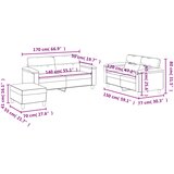 3-dijelni set sofa s jastucima boja cappuccina od umjetne kože | shoptok.hr