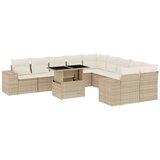  The Living Store Vrtna sedežna garnitura 11-delna z blazinami bež poli ratan - Vrtna Sedežna Garniture, (21461433) | Shoptok.si