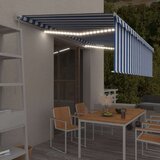  Tenda na ručno uvlačenje s roletom LED 5 x 3 m plavo-bijela | shoptok.hr