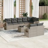 vidaXL 9-dijelni set vrtnih sofa od poliratana s jastucima svjetlosivi | shoptok.hr