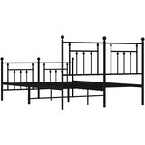  Metalni okvir kreveta uzglavlje i podnožje crni 140x200 cm | shoptok.hr