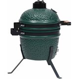  2-u-1 roštilj s pušnicom Kamado keramički 56 cm zeleni | shoptok.hr