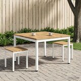  Stolić za kavu Bijela 100 x 100,5 x 45 cm Čvrsto drvo akacije | shoptok.hr