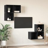  Set TV komoda 4 kom. Crni hrast Konstruirano drvo Crna 37 x 37 x 72 cm | shoptok.hr