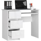 AKORD RAČUNALNIŠKA MIZA A-6 90 cm LEVA BELO / BELO SJAJNO, (21702624) | Shoptok.si