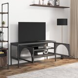 TV ormarić crni 105 x 35 x 50 cm od stakla i čelika | Eponuda.ba