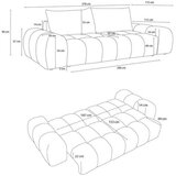 Bobochic Paris Tamno siva sklopiva/s prostorom za odlaganje sofa od šenila 278 cm Everest – | shoptok.hr