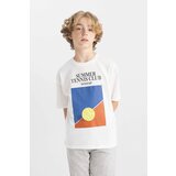 Defacto Boy's Oversize Fit Crew Neck Printed Short Sleeve T-Shirt Cene