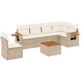 Maison Chic Seti vrtnega pohištva - Vrtna garnitura - Vrtni pohištvo set 7-delna z blazinami bež poli ratan, (21807151) | Shoptok.si