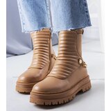 Gemre Beige insulated ankle boots with chain Pareda | ePonuda.com