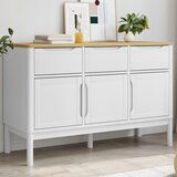  The Living Store Garderobna omara FLORO bela 114x43x74 cm trdna borovina - Komoda, (21500239) Cene