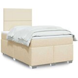  Krevet s oprugama i madracem krem 120 x 200 cm od tkanine | shoptok.hr