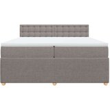 vidaXL Box spring postelja z vzmetnico taupe 200x200 cm blago, (21308303) | Shoptok.si