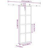  Klizna vrata s priborom 76 x 205 cm kaljeno staklo i aluminij | shoptok.hr