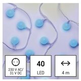  LED svetlobna cherry veriga – kroglice 2,5 cm, 4 m, zunanja in notranja, modra, časovnik | Shoptok.si