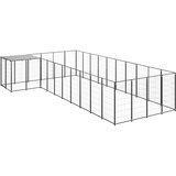 vidaXL pasji boks črn 13,31 m² jeklo | Shoptok.si