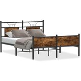  Posteljni okvir brez vzmetnice hrast 150x200 cm inženirski les, (21792616) | Shoptok.si