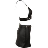 Cottelli komplet iz umetnega usnja: top in mini krilo (črna) - M | Shoptok.si
