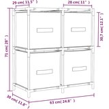 Ormarić za pohranu s 4 platnene košare krem 63x30x71 cm čelični | shoptok.hr