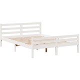 vidaXL Krevet s regalom z knjige bez madraca bijeli 140x200cm borovina | shoptok.hr