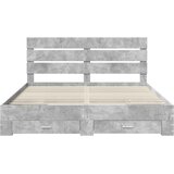  Krevetna konstrukcija s ladicama Betonski sivi 200 x 200 cm Siva 203 x 203 x 100 cm | Shoptok.si