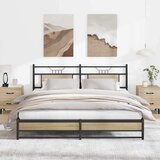 vidaXL Kovinski posteljni okvir brez vzmetnice sonoma hrast 180x200 cm | Shoptok.si