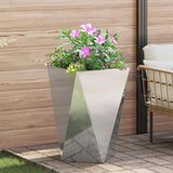 vidaXL Cvetlično korito srebrna 50 x 50 x 75 cm Cinkana jeklena | Shoptok.si