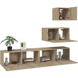  4-dijelni set TV ormarića boja hrasta sonome konstruirano drvo | shoptok.hr