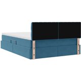 Krevet S LED lampica s pohranom Tamno plava 140 x 190 cm Baršun | shoptok.hr