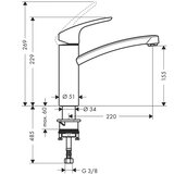 Hansgrohe Baterija za sudoperu HANSGROHE FOCUS 160 (31806000) | ePonuda.com