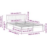  Okvir kreveta Smeđa i taupe 135 x 190 cm Masivna borovina | shoptok.hr