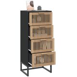  Visoka komoda crna 40 x 30 x 95 cm od konstruiranog drva | shoptok.hr