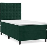 Box spring krevet s madracem tamnozeleni 80 x 200 cm baršunasti | shoptok.hr