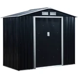 Jeklena vrtna lopa za orodje, jeklena vrtna lopa z drsnimi vrati, 213x130x185cm, temno siva, (20752808)