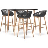 vidaXL 5-dijelni barski set crno-sivi | shoptok.hr