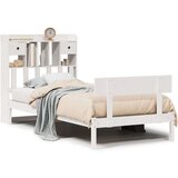 vidaXL Krevet s regalom za knjige bez madraca bijeli 90x190cm borovina | shoptok.hr