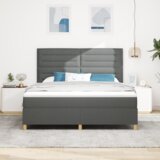 Box Spring Krevet s Madracem Tamnosiva Super King Tkanina | shoptok.hr