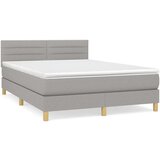  Box spring s madracem svjetlosivi 140x200 cm od tkanine | shoptok.hr