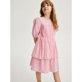 Reserved - Pamučna haljina s volanima - prljavoroza | shoptok.hr