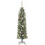  Umjetno vitko božićno drvce s stalakom Zelena i bijela 150 cm | shoptok.hr