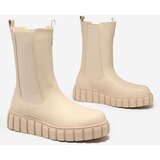 Resti Women's high flat heeled boots in ecru Elicane | ePonuda.com
