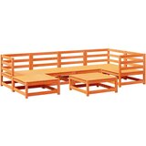  The Living Store Vrtna sedežna garnitura 7-delna voščeno rjava trdna borovina - Vrtna Sedežna Garnitura, (21451544) | Shoptok.si