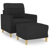  The Living Store Fotelj s stolčkom za noge črn 60 cm blago - Kavč S Stolčkom Za Noge, (21445394) | Shoptok.si