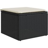  The Living Store Vrtni stolček z blazino črn 55x55x37 cm poli ratan - Vrtni Stolček, (21443981) | Shoptok.si