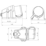 Madras doo Beograd UTIKAČ ZIDNI UKO-UTO BEMIS IP44 32A 3P+N+E PROMENA POLA BC1-3505-2060 | ePonuda.com